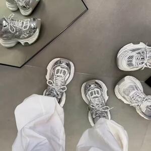 5CM增高~真皮厚底老爹鞋女春季新款网面透气登山鞋休闲百搭运动鞋