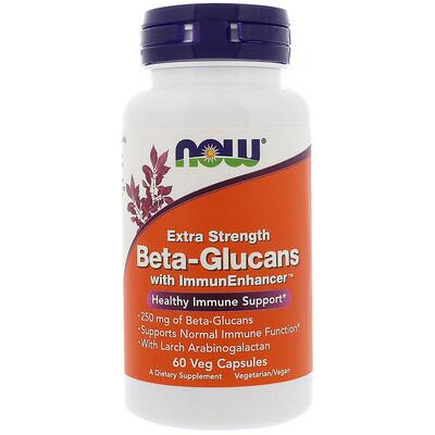 现货美国Now Foods Beta Glucan高含量-葡聚糖免疫250mg60粒