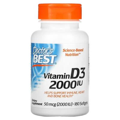 现货美国doctor s best vitamin D3 VD3 维生素D3 2000IU 180粒