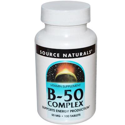 美国Source Naturals complex B-50 复合维生素VB 50mg100片