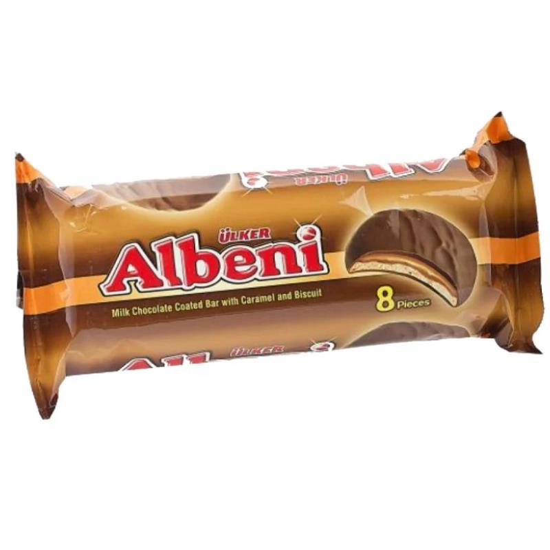 ulker ALBENI圆形袋装 PIE 进口优客巧克力焦糖夹心饼干巧克力派