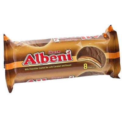 ulker ALBENI圆形袋装 PIE 进口优客巧克力焦糖夹心饼干巧克力派