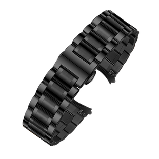 适配MIDO美度表带钢带男舵手橙舵M005指挥官贝伦赛丽黑色精钢表链