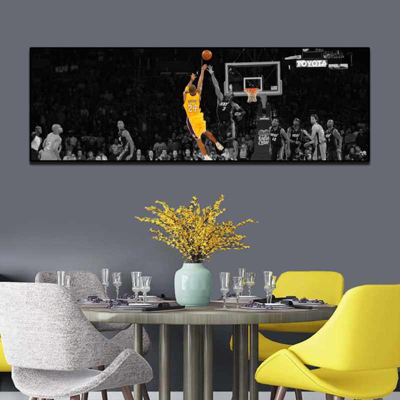 男孩卧室儿童房装饰画床头现代简约温馨篮球明星科比nba挂画壁画