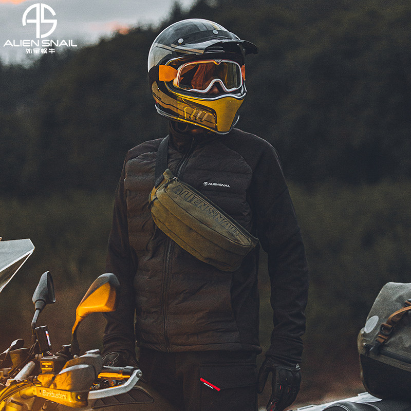 外星蜗牛摩托车骑行斜跨包休闲摩旅机车收纳包男女单肩背包腰包