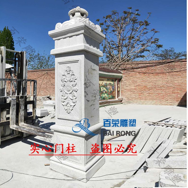 新雕门柱大理石柱子别墅小区门口摆件石柱围墙罗马柱石.材柱子雕