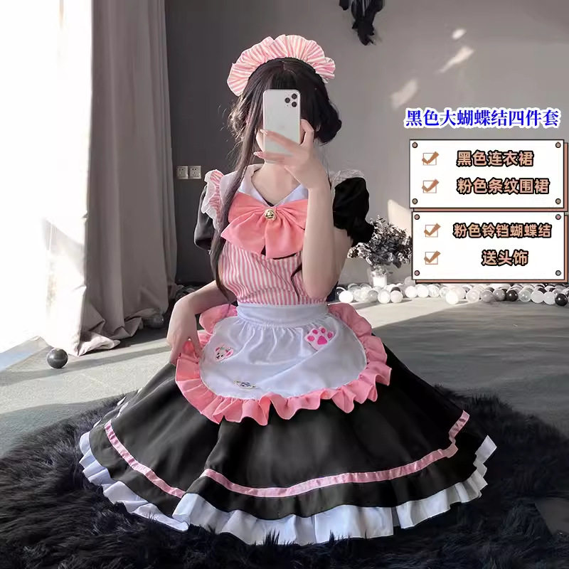 圣诞节少女长袖洛丽塔lolita裙新款学生日常女仆服装op洋气连衣裙