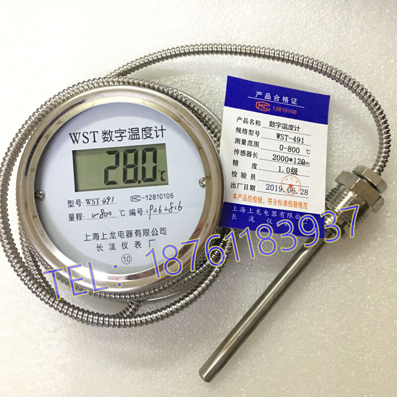 带。高温800度数字线远传温度计WST491数显测温仪工业高精度500度