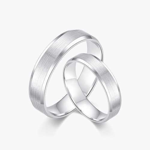 奢珠_简 铂金对戒情侣款素圈PT950白金男士求婚结婚戒指女正品