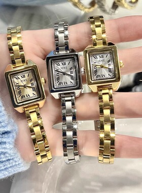 小众罗马方形手不能2024新款女士表女生正品女款轻奢精致百搭钢带