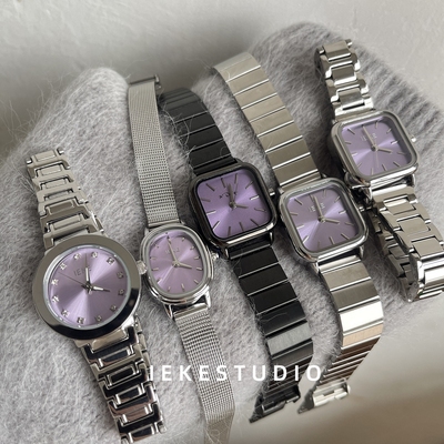 IEKE钢带轻奢女紫色手表