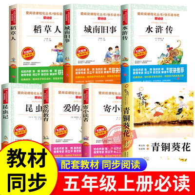 五年级上册必读的课外书课外拓展阅读书目城南旧事水浒传青少年版青铜葵花曹文轩昆虫记爱的教育寄小读者稻草人小学生课外阅读书籍