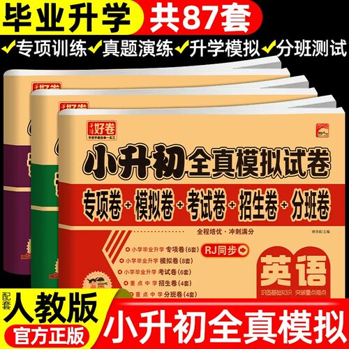 小升初全真模拟试卷语文数学人教