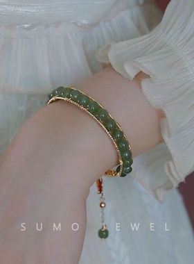 新中式串珠手链女流苏磁吸