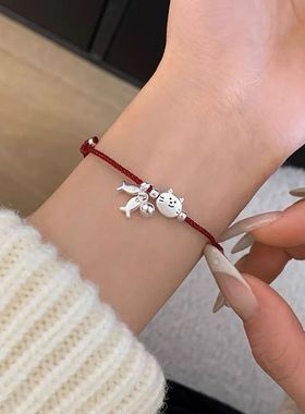小红书爆款猫咪鱼红绳手链