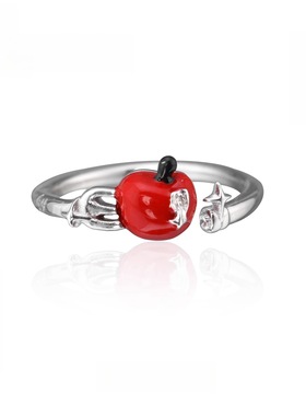 甜美可爱红戒指时尚小众个性