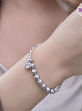 碎银子灰色珍珠手链女轻奢小众
