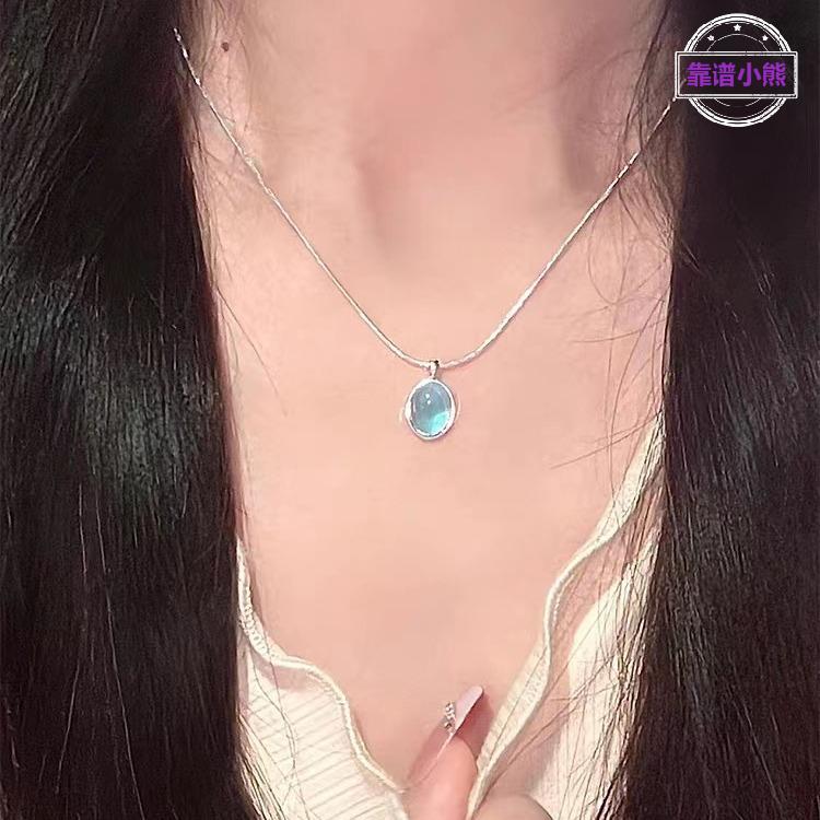月光石项链女轻奢小众锁骨链