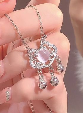 卡通中式平安铃铛项链女五件套