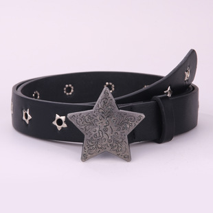 多巴胺腰带女五角星星镂空百搭牛仔裤 带连衣裙配饰千禧风皮带