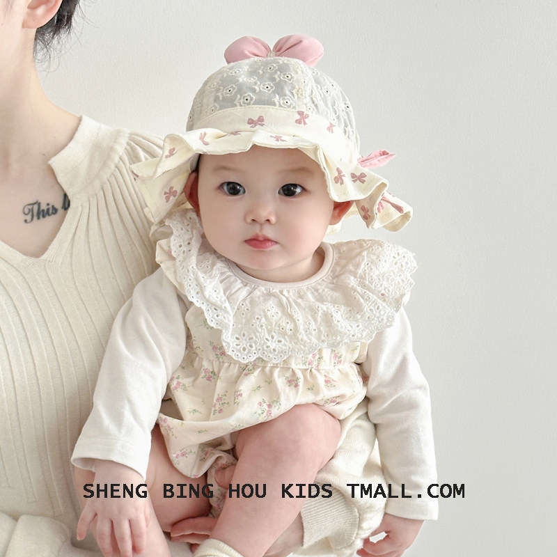 婴儿帽子可爱春秋季薄款透气渔夫帽女宝宝超萌公主夏盆帽防晒遮阳,童装/婴儿装/亲子装,帽子,淘宝优惠券,粉丝福利购,淘宝优惠卷