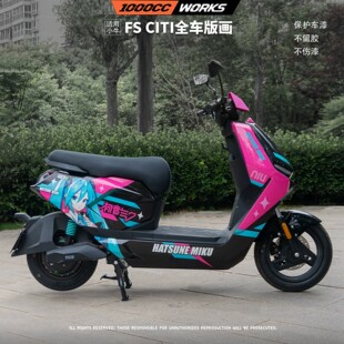 适用小牛FSCiti纸拉花版画车身FX风速防水装饰车贴改装配件保护贴