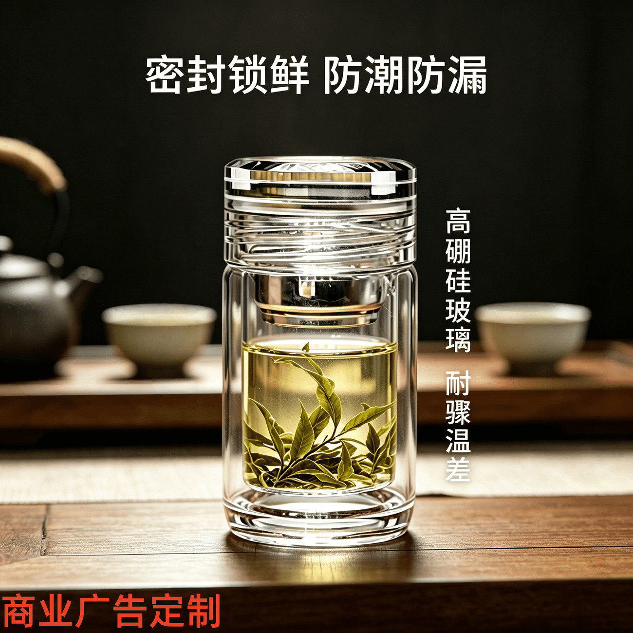 新款水晶双层玻璃杯小巧防爆加厚车载茶杯隔热耐高温便携水杯家用