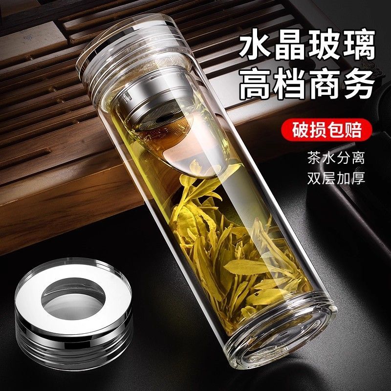 【抗菌水晶】加厚高档男女泡茶真玻璃杯