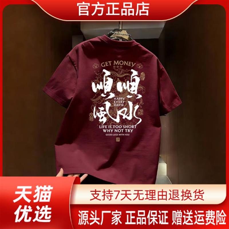 师凯服饰Amphelisia夏季新款复古短袖T恤男2026圆领字母印花短袖