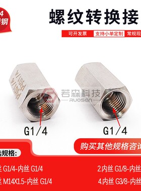 0615.内螺纹2分 G1/4-内螺纹G1/4  不锈钢螺纹转换接头 直接延长