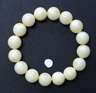 13m骨瓷白蜜蜡手串 藏收级12 琥珀蜜蜡工厂 H0006 悦己帮