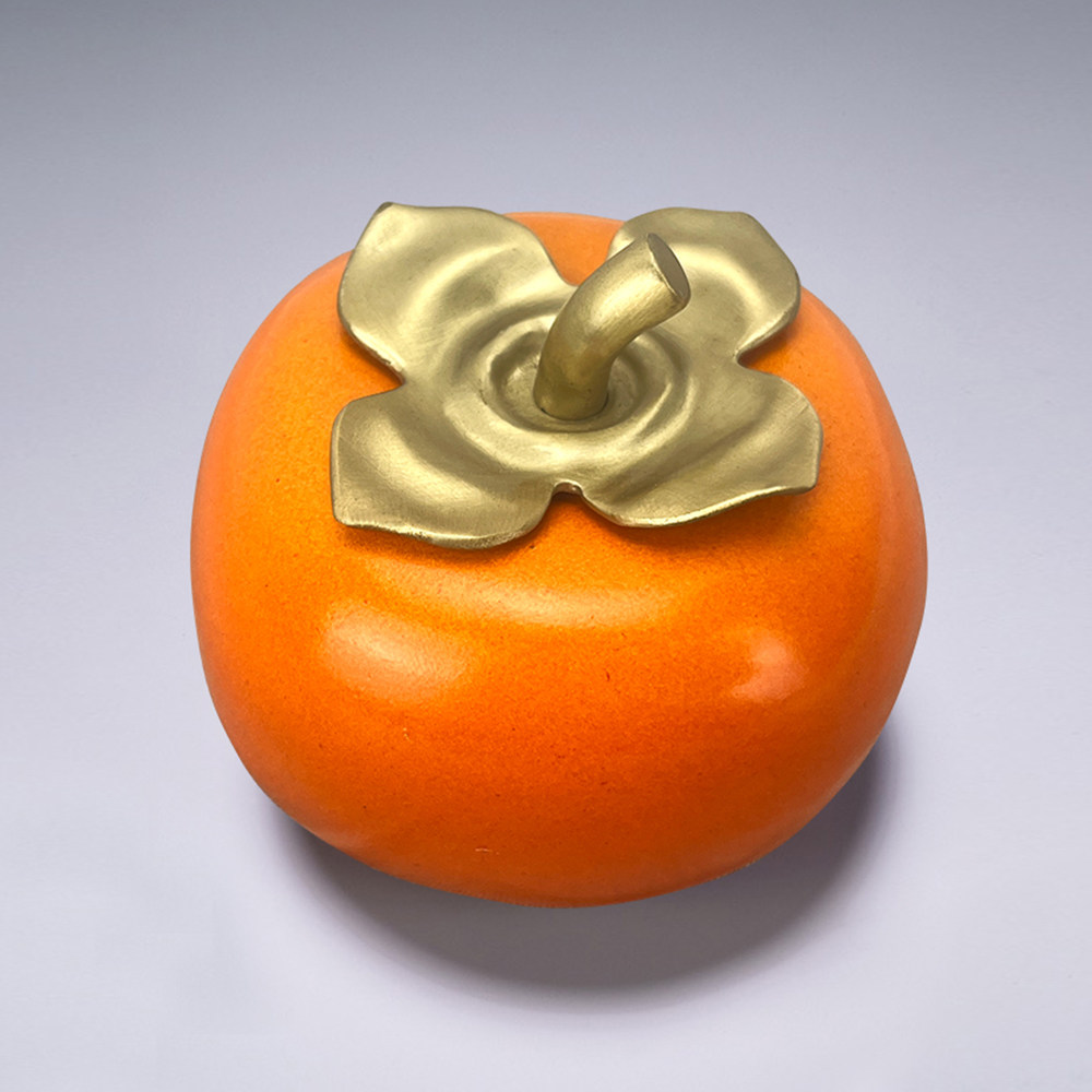 铜摆件 铜柿子 客厅桌面玄关办公桌家居酒柜装饰品乔迁新居礼物