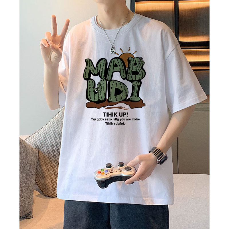 纯棉时尚潮流短袖t恤男2025新款