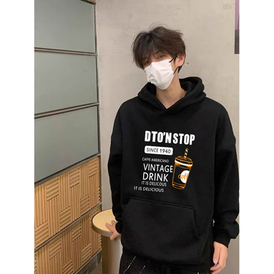 连帽卫衣男款秋冬季加绒加厚