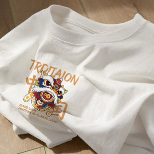 纯棉长袖t恤男2026新款秋冬季青少年潮牌oversize白色打底衫上衣