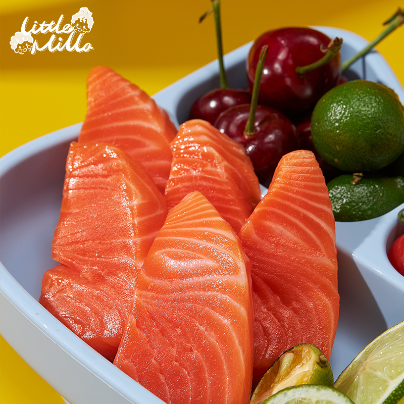 帝王鲑三文鱼婴儿宝宝辅食新鲜鲑鱼中段鱼排fish顺丰冷链包邮500g