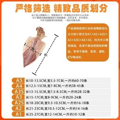 烧烤鱿鱼干手撕芥末尤鱼大淡干鱿鱼丝小干鱿零食KTV酒吧家用500克