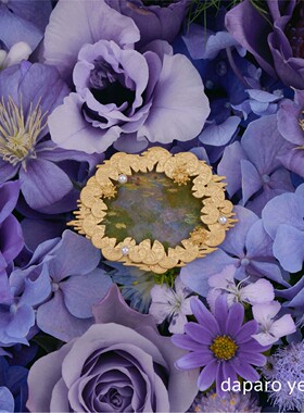 daparo yeung达普罗莫奈的睡莲高档胸针精致耳钉戒指吊坠生日礼物