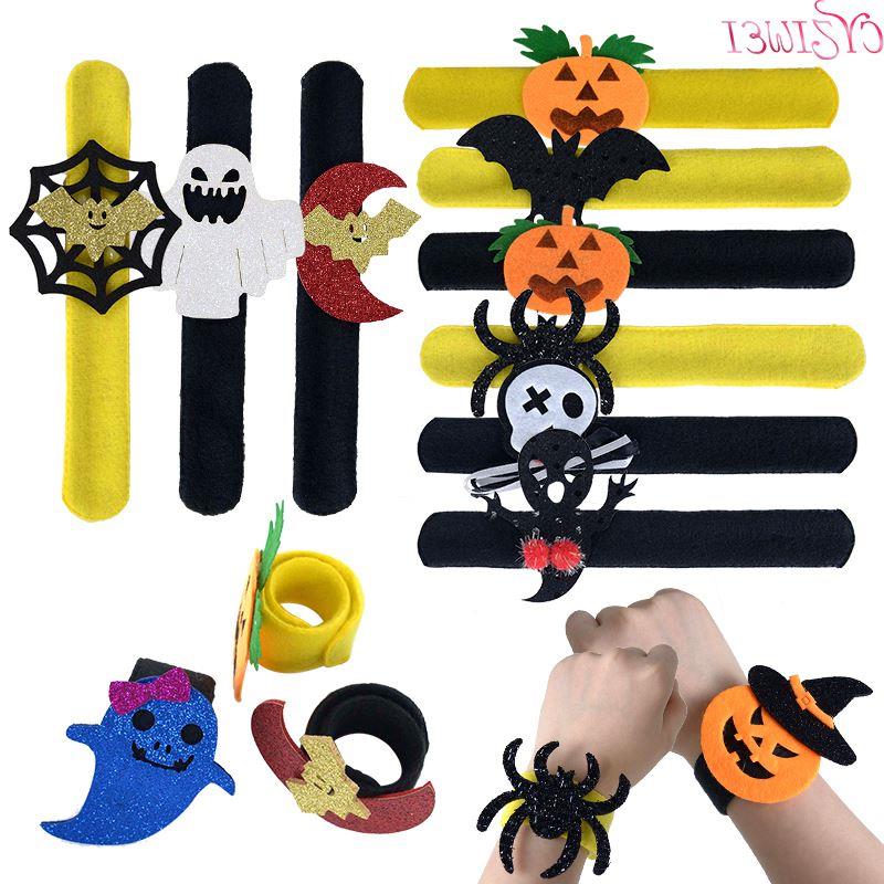 4pcs halloween slap bracelets ghost party pumpkin ghost spid