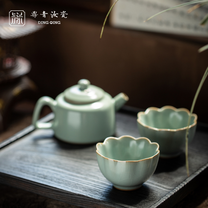 问鼎汝窑采莲船歌套组功夫茶具家用茶壶套装景德镇中式送礼陶瓷