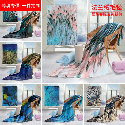亚马逊热销动物羽毛午睡办公室礼品沙发保暖床单空调法兰绒毛毯