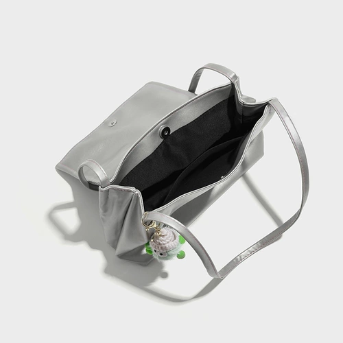 Серебряная сумка на одно плечо, сумка подмышку для отдыха, коллекция 2023, премиум класс