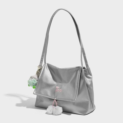 Серебряная сумка на одно плечо, сумка подмышку для отдыха, коллекция 2023, премиум класс