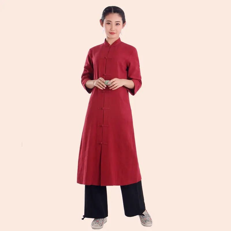 唐装中女装秋冬新款禅意盘扣禅服