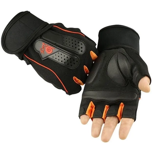 半指手套男女户外运动骑行蜗牛防滑防护登山攀岩健身漏指手套粉色