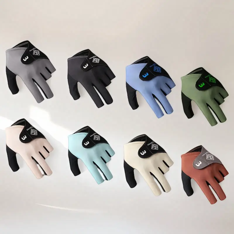 职业台球手套三指左手男冰丝透气专业打桌球专用手套女半指高颜值