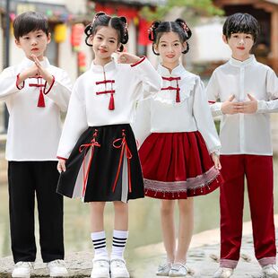 国庆儿童诗歌朗诵演出服学生毕业班班服中国风合唱演出服装