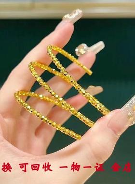 金包银古法传承蹦迪弹力珠手镯女爆闪记忆伸缩三五圈个性百搭手环