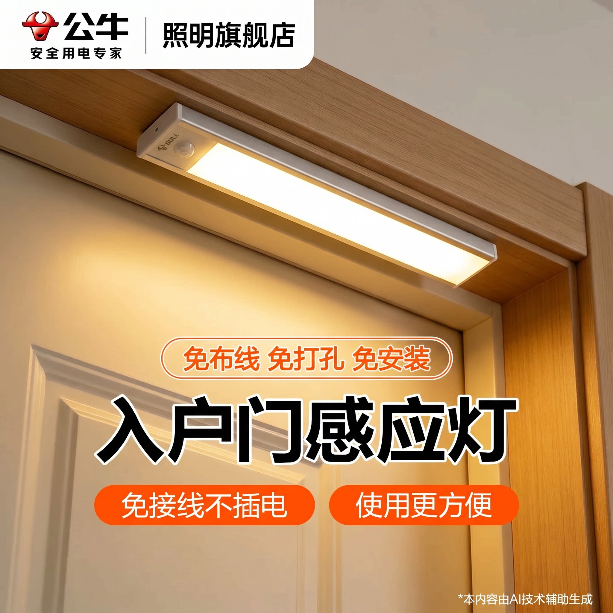 公牛入户门充电感应灯图片
