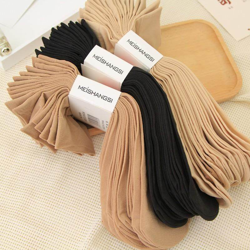 袜子女纯棉防脚气防臭丝袜薄款夏季短袜黑色女士长袜中筒足部健康 - 奥威诺旗舰店出品